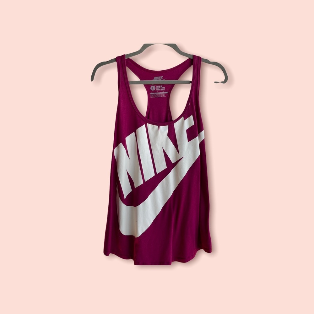 (FREE WITH ANY BUNDLE) Nike Loose Fit Pink Tank top with Logo
